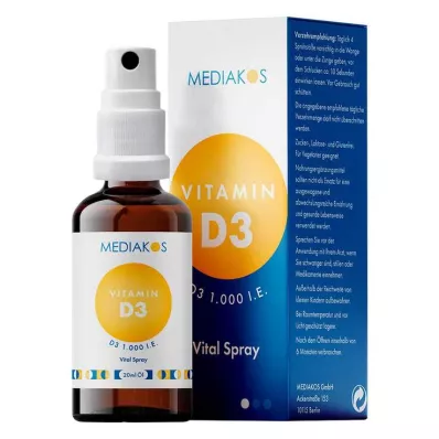 VITAMIN D3 1000 U.I. Mediakos Vital Spray, 20 ml