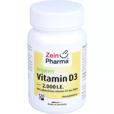 VITAMIN D3 2000 I.E. gélules vegan, 120 pcs