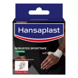 HANSAPLAST Ruban adhésif robuste pour le sport 2,5 cmx10 m blanc, 1 pc