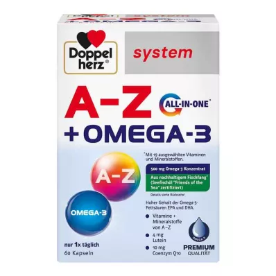 Capsules système tout-en-un Doppelherz A-Z + Omega-3, 60 pièces Capsules système tout-en-un Doppelherz A-Z + Omega-3, 60 pièces