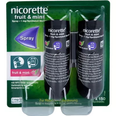 NICORETTE Fruit &amp; Menthe Spray 1 mg/pulvérisation NFC, 2 pces