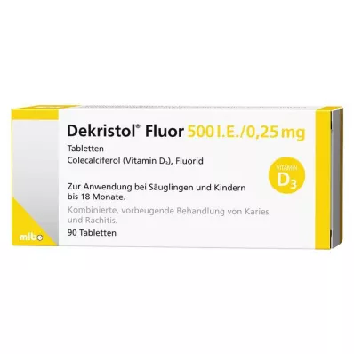 DEKRISTOL Fluor 500 U.I./0,25 mg comprimés, 90 pc