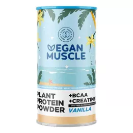 VEGAN MUSCLE Poudre de protéines et de créatine à la vanille, 600 g