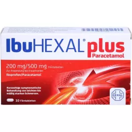 IBUHEXAL plus paracétamol 200 mg/500 mg Comprimés pelliculés, 10 pces