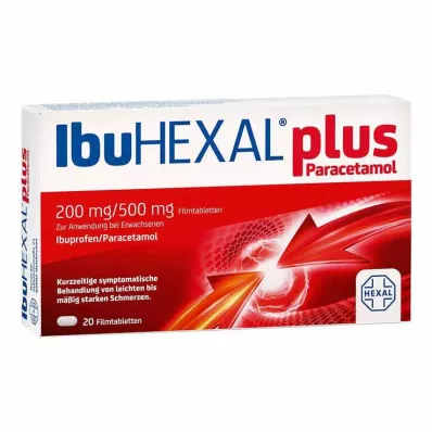 IbuHEXAL plus paracétamol 200 mg/500 mg comprimés pelliculés, 20 pc IbuHEXAL plus paracétamol 200 mg/500 mg comprimés pelliculés, 20 pc