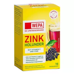 WEPA Poudre de Zinc Sureau+Vit.C+Zinc sans sucre, 10X10 g