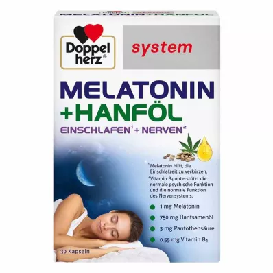 Capsules de système dhuile de mélatonine + chanvre Doppelherz, 30 pc Capsules de système dhuile de mélatonine + chanvre Doppelherz, 30 pc