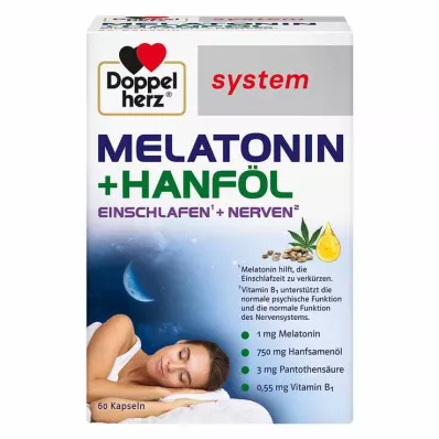 Capsules de système dhuile de mélatonine + chanvre Doppelherz, 60 pc Capsules de système dhuile de mélatonine + chanvre Doppelherz, 60 pc