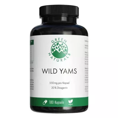 Capsules végétaliennes à haute dose de Green Naturals Wild Yam, 180 pièces