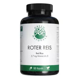 GREEN NATURALS Gélules de riz rouge Monacolin K vegan, 180 gélules