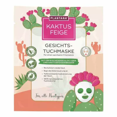 Plantana Masque facial en tissu à la figue de barbarie avec aloe vera, 1 pièce