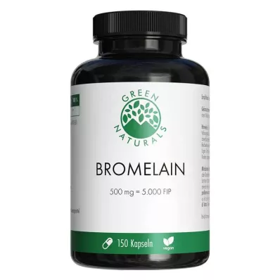 GREEN NATURALS Bromélaïne 500 mg végétalienne avec 5000 FIP, 150 pc GREEN NATURALS Bromélaïne 500 mg végétalienne avec 5000 FIP, 150 pc