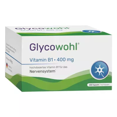 Glycowohl Vitamine B1 Thiamine 400 mg gélules à haute dose, 200 pièces